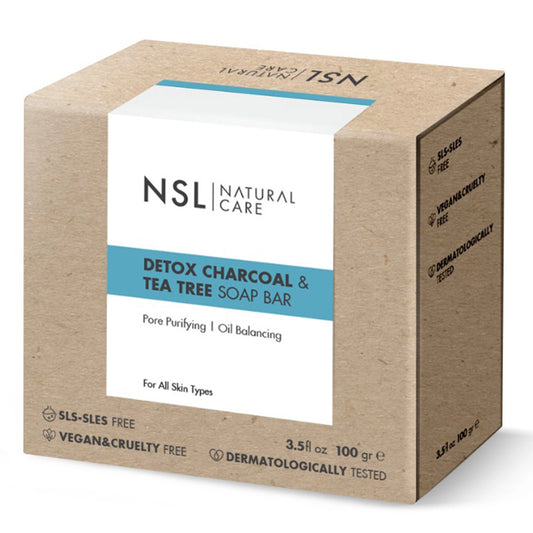 NSL Detox Charcoal & Tea Tree Bar – Arındırıcı Sabun