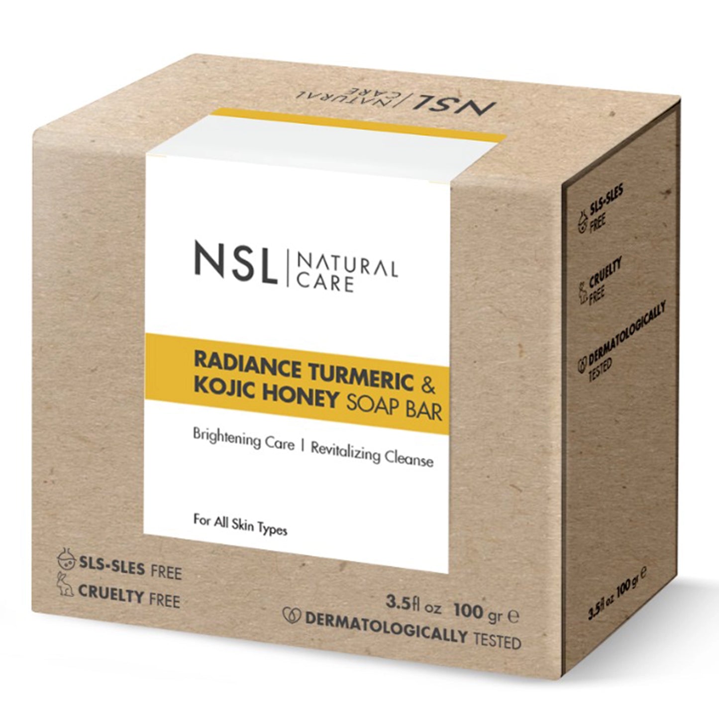 NSL Radiance Turmeric & Kojic Honey Bar – Aydınlatıcı Sabun